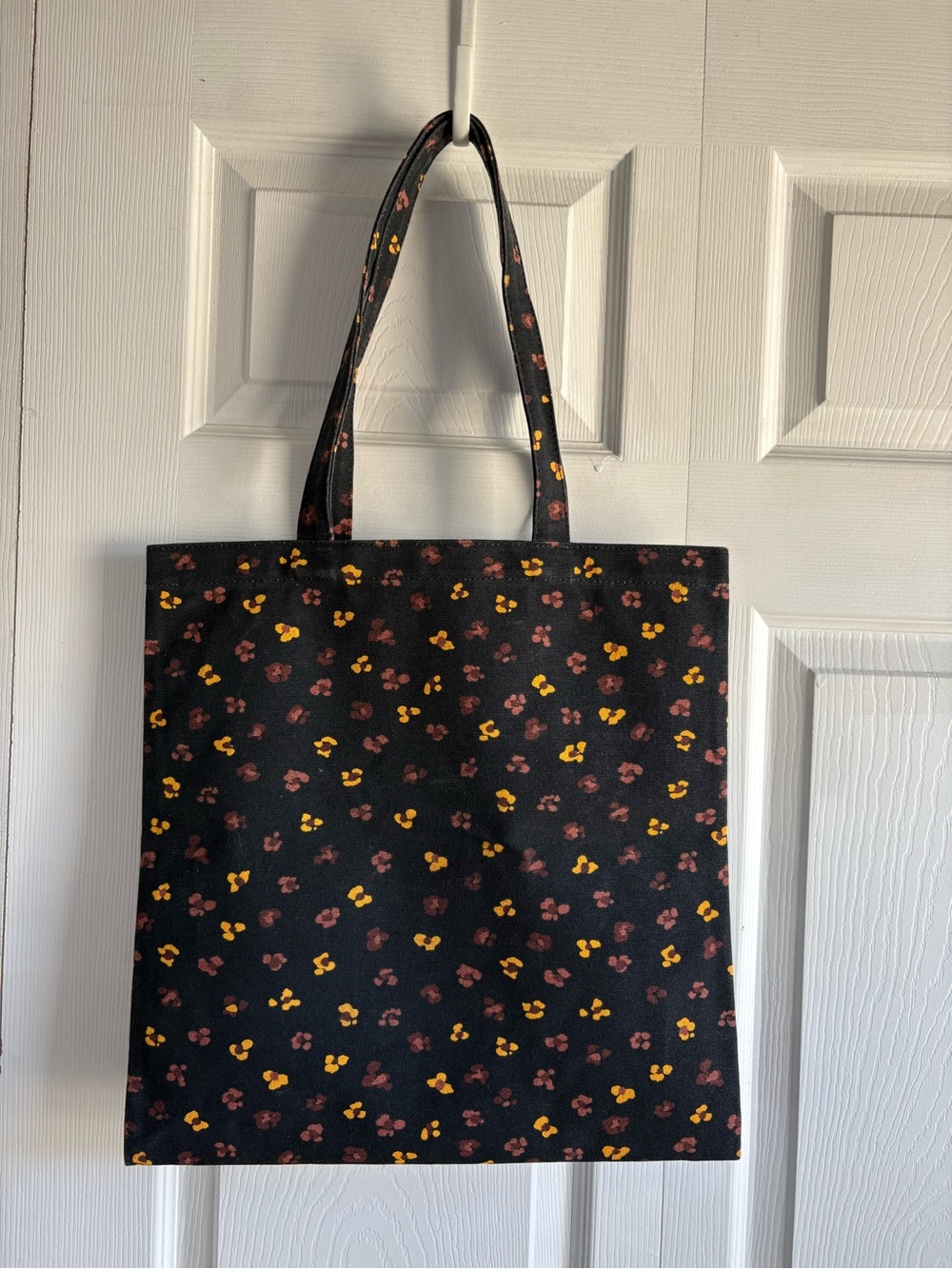 MADEWELL Insider Canvas Reusable Tote Shopping Bag Black Brown Yellow Floral - Picture 4 of 7